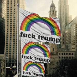 Fuck Trump Flag - Rainbow