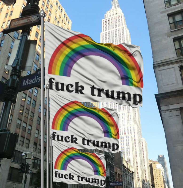 Fuck Trump Flag - Rainbow