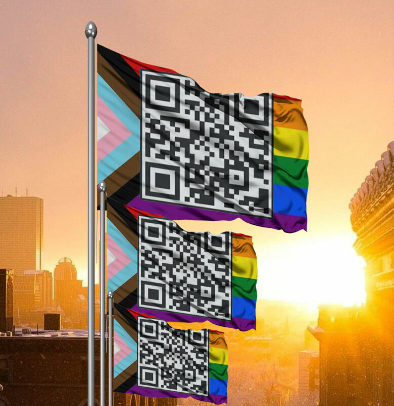 Fuck Trump QR Code Flag