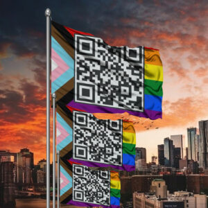 Fuck Trump QR Code Flag