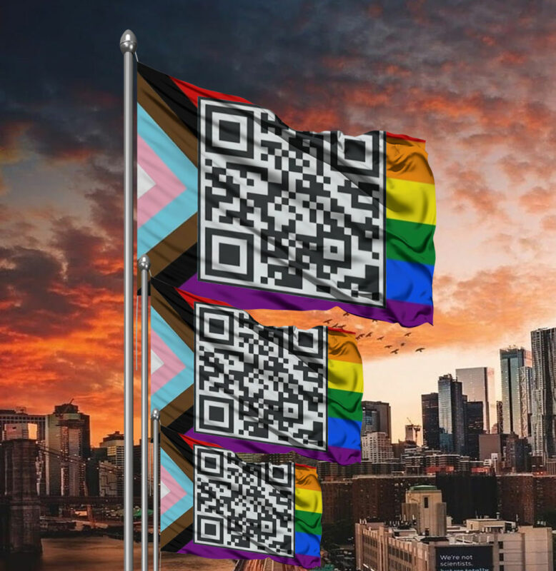 Fuck Trump QR Code Flag