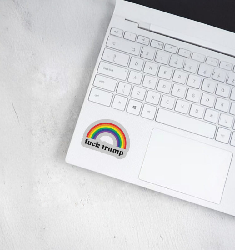Fuck Trump Sticker - Rainbow