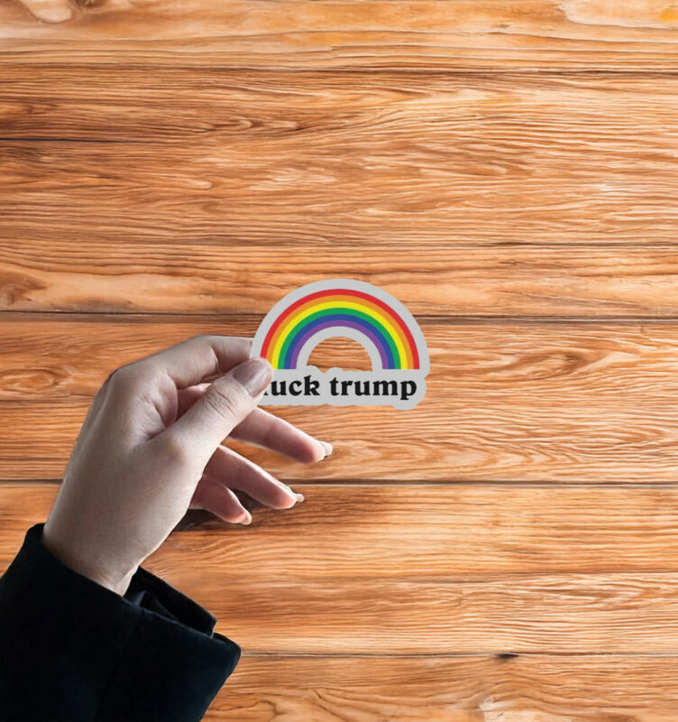 Fuck Trump Sticker - Rainbow