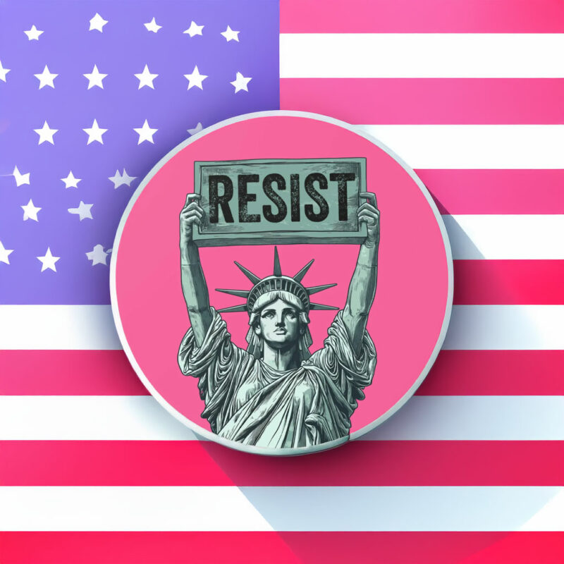 Resist Trump Statue of Liberty Holding Resist Sign Bumper Sticker
