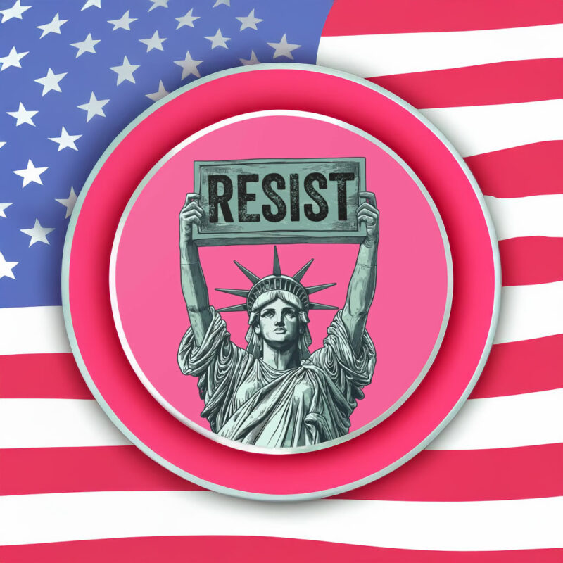 Resist Trump Statue of Liberty Holding Resist Sign Bumper Sticker
