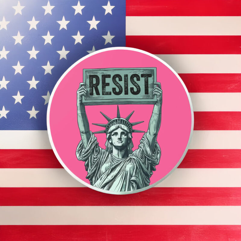 Resist Trump Statue of Liberty Holding Resist Sign Bumper Sticker