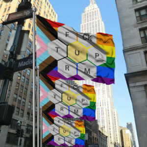 With this fun Anti Donald Trump Flag