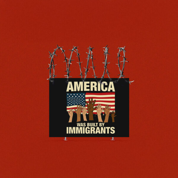 America Was Built by Immigrants Yard Sign Fuck Trump