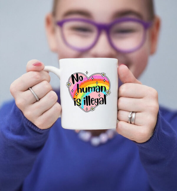 Anti Trump No Human is Illegal Mug