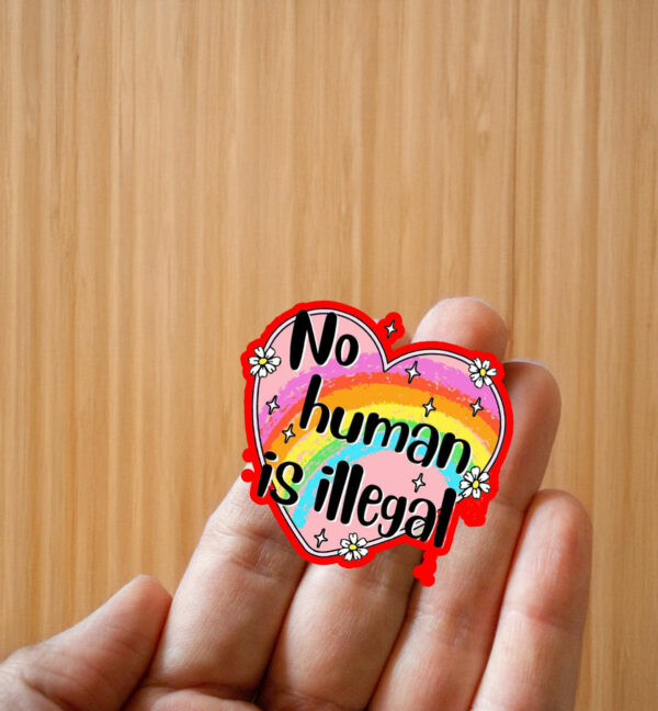 Anti Trump No Human is Illegal Sticker ,Car Magnet