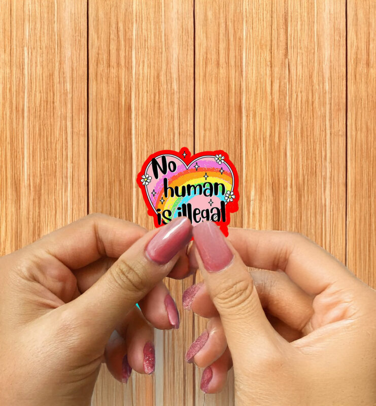 Anti Trump No Human is Illegal Sticker ,Car Magnet