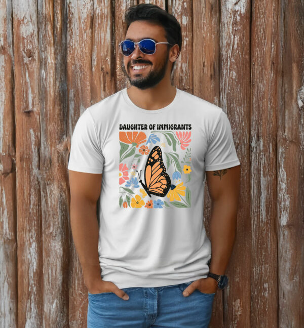 Floral Daughter Of Immigrants T-Shirt Anti Trump