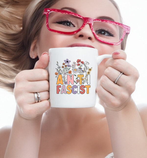 Fuck Trump Floral Anti Fascist Mug