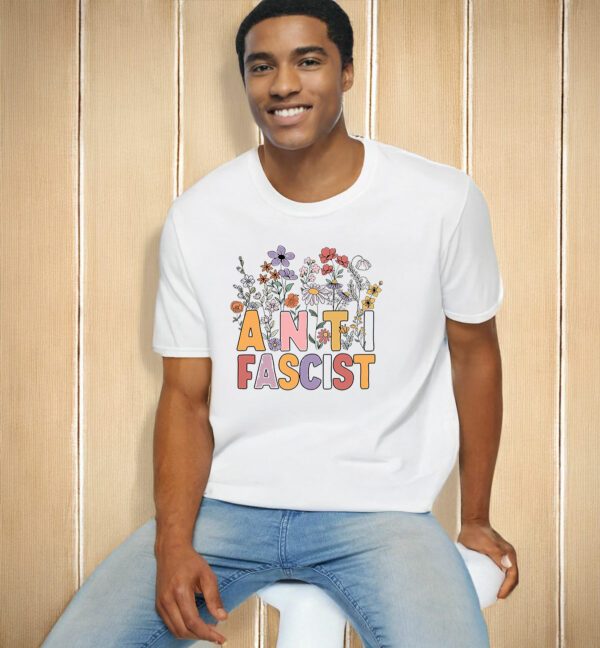 Fuck Trump Floral Anti Fascist T-Shirt